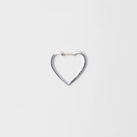 Hoop heart pierced earring (small / silver)