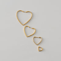 Hoop heart pierced earring ( large / gold)