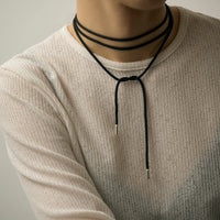 Cord necklace & Big heart charm（silver）