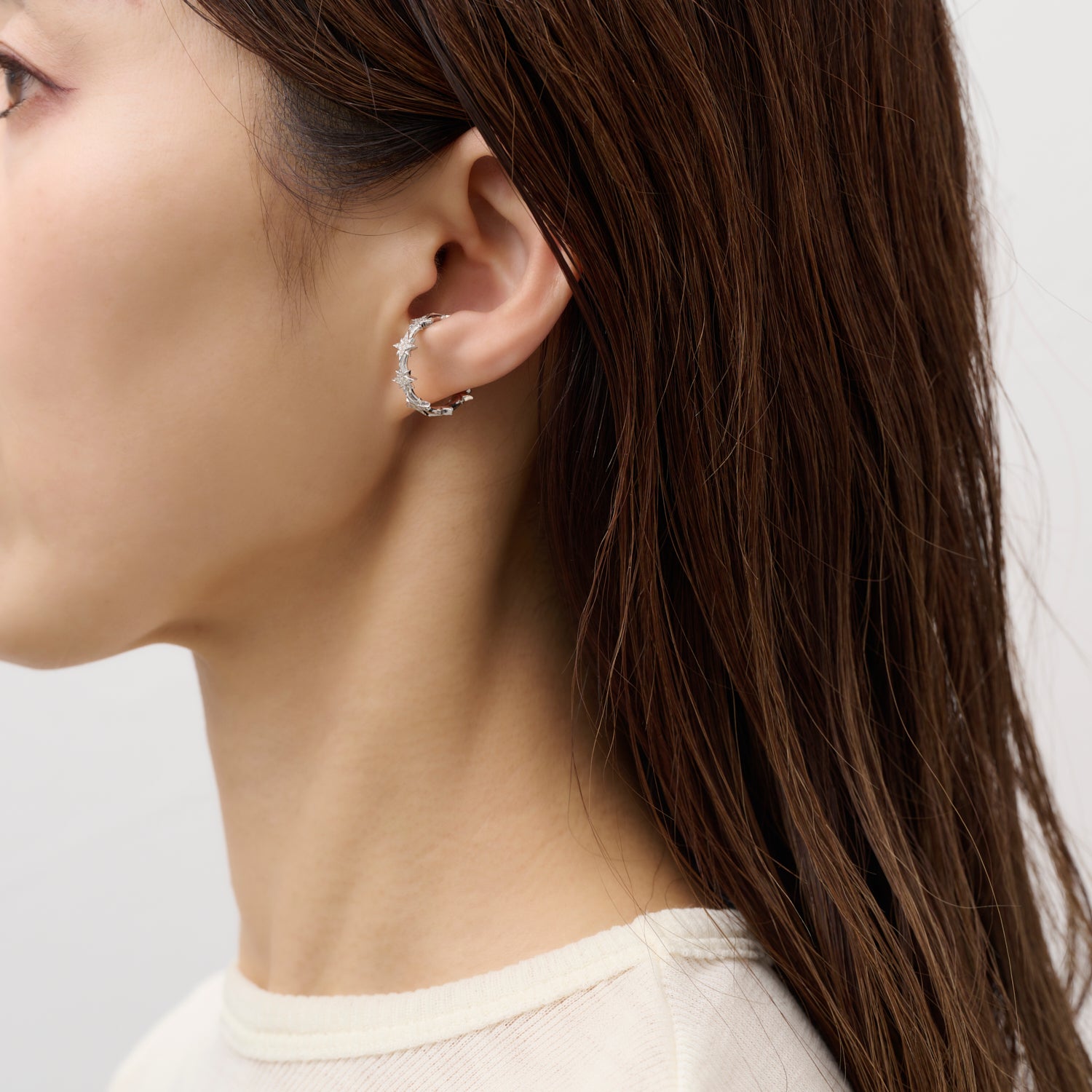 【NEW】8star earcuff (silver/cubic zirconia)