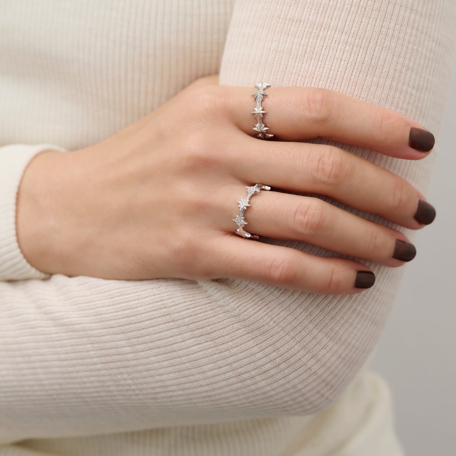 【NEW】8star earcuff (silver/cubic zirconia)