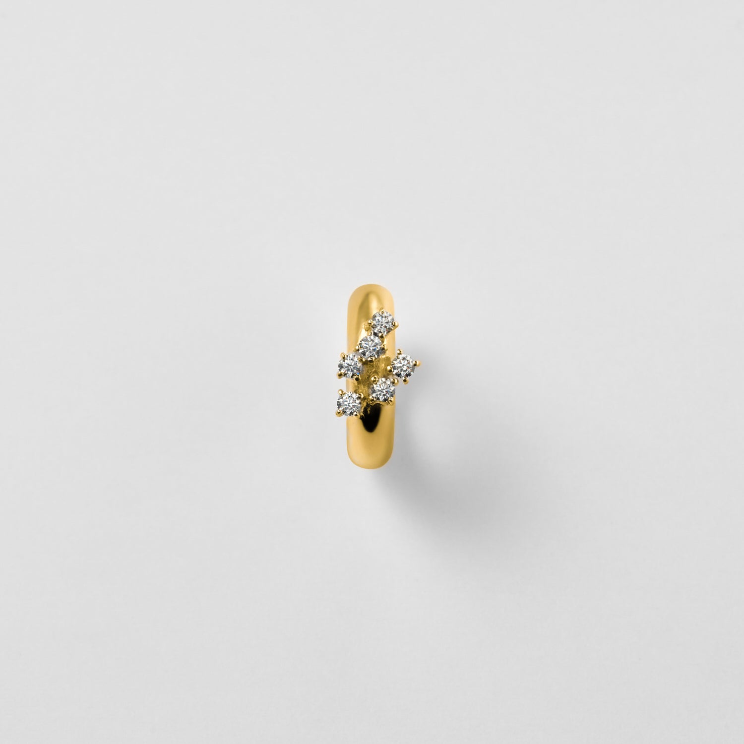 【NEW】6 stones volumed hoop pierce