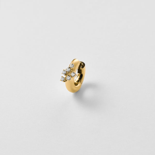 【NEW】6 stones volumed hoop pierce