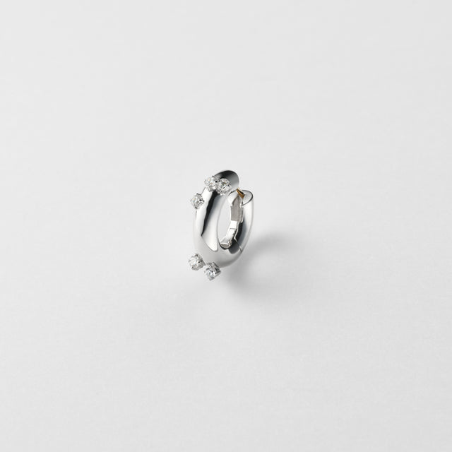 5 stones volumed hoop pierce