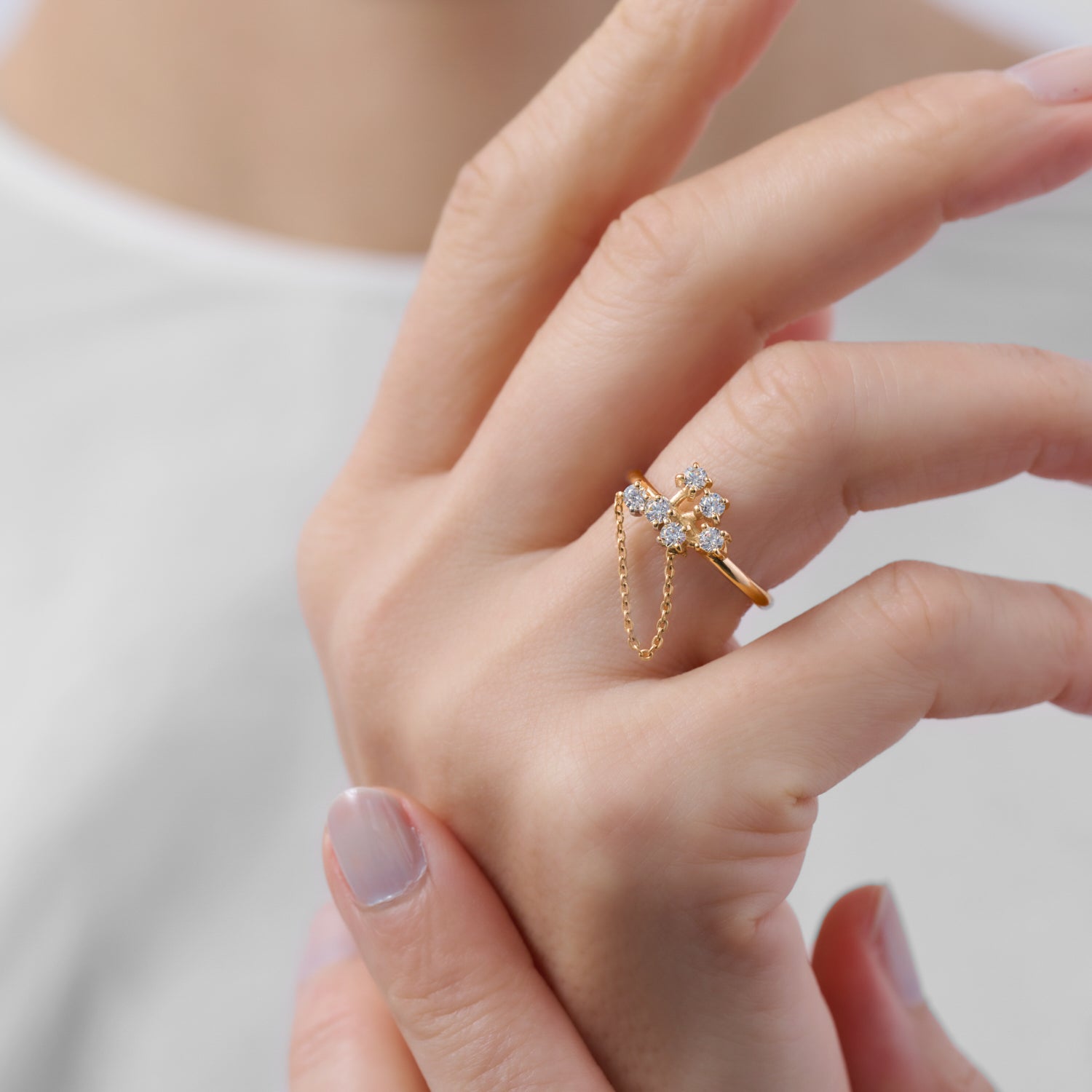 【NEW】６stones single ring (gold)