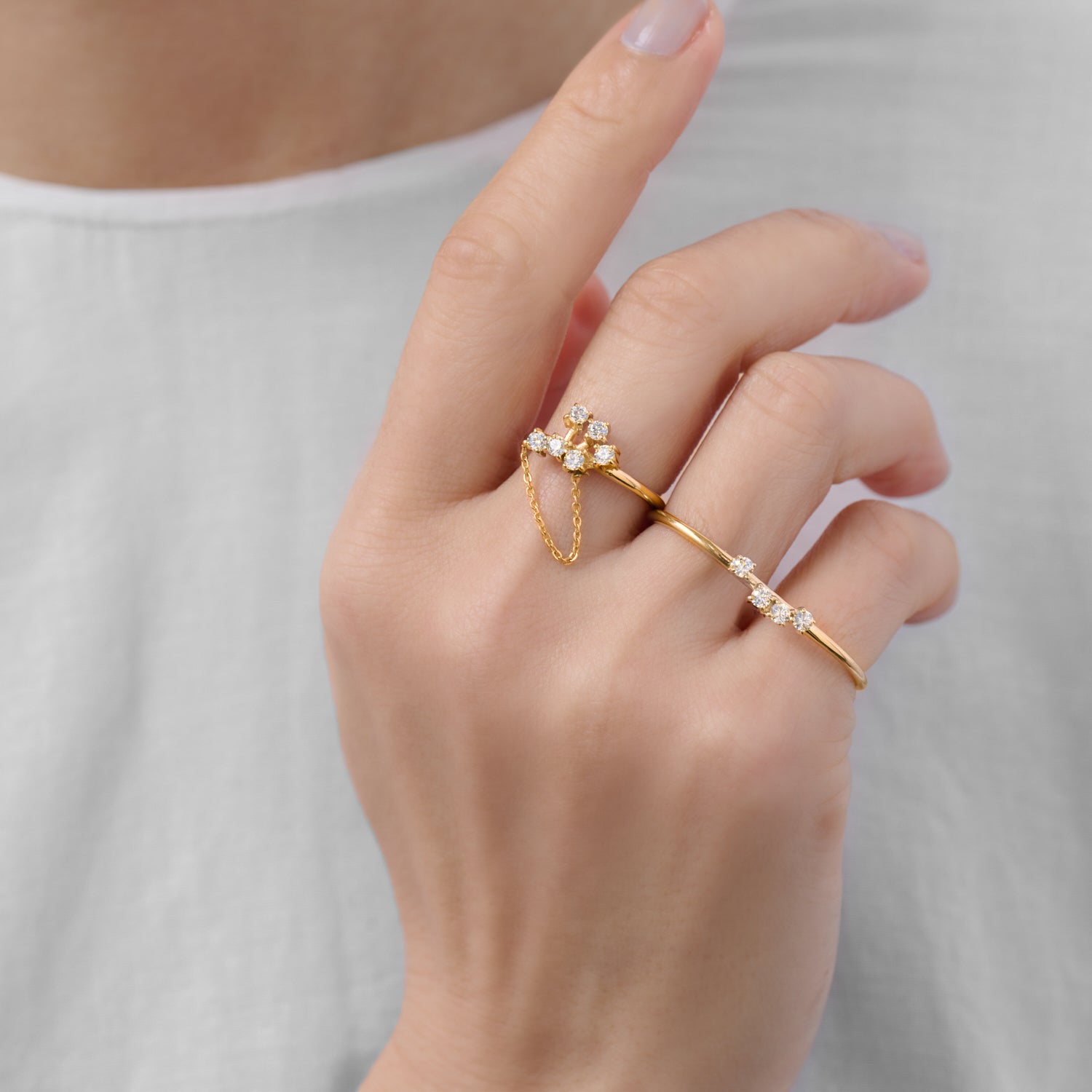 【NEW】６stones single ring (gold)