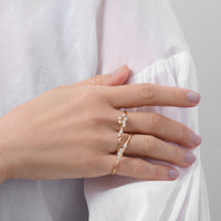 【NEW】4stones Double ring （gold）