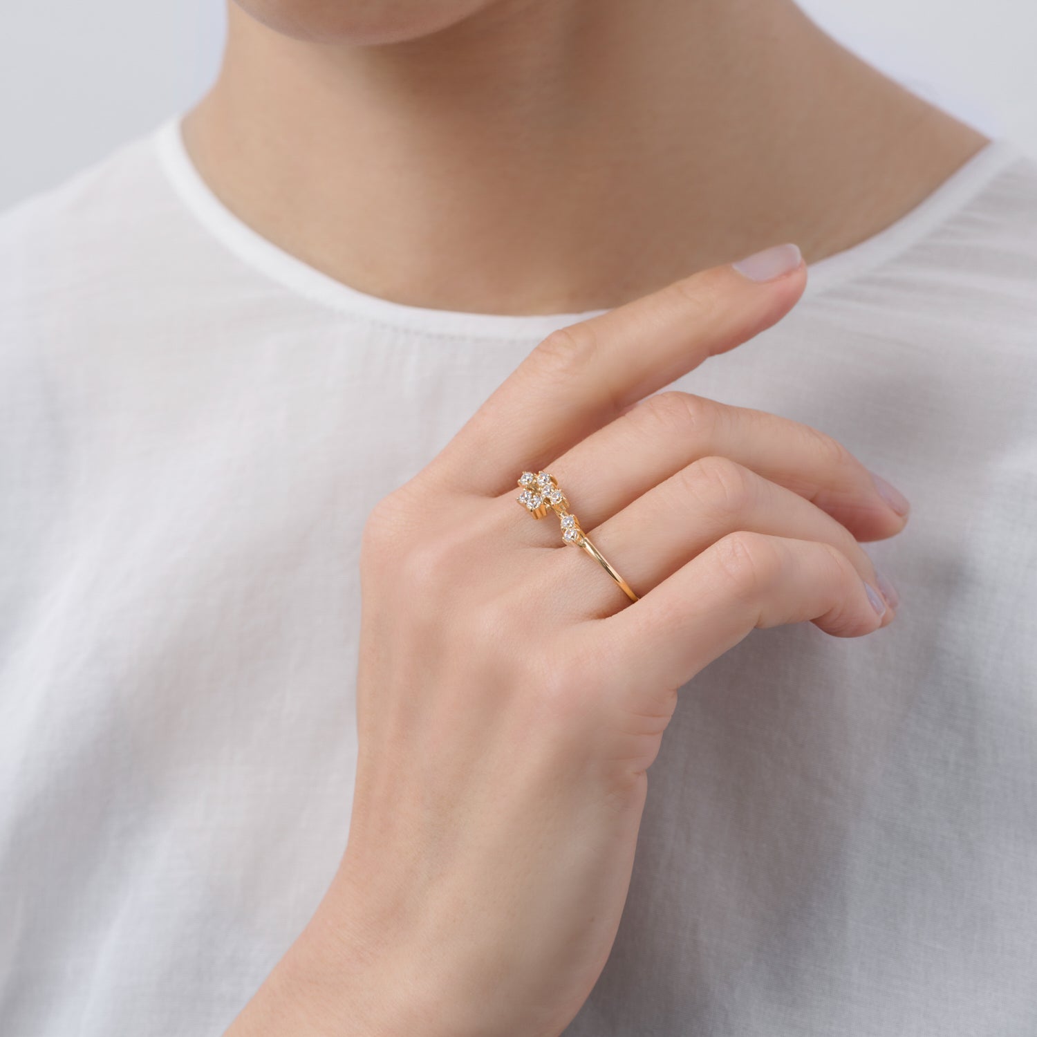 【NEW】8stones Double ring （gold）