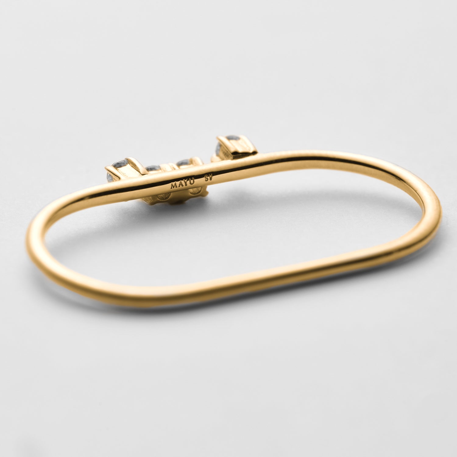 【NEW】4stones Double ring （gold）