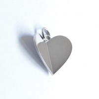 Cord necklace & Big heart charm（silver）