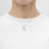 【 NEW 】LIMITED COLLECTION【Small heart line stone charm (Silver / Pink Sapphire)】