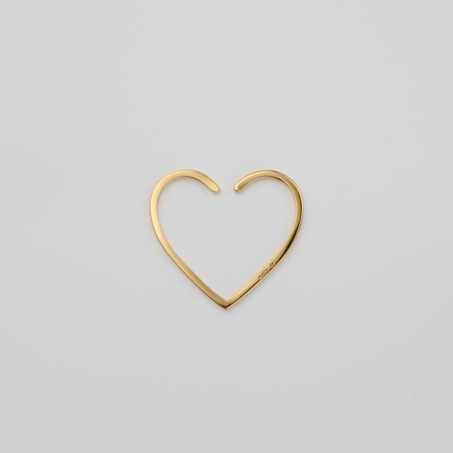 【New】Hoop heart earcuff （Large/ gold)