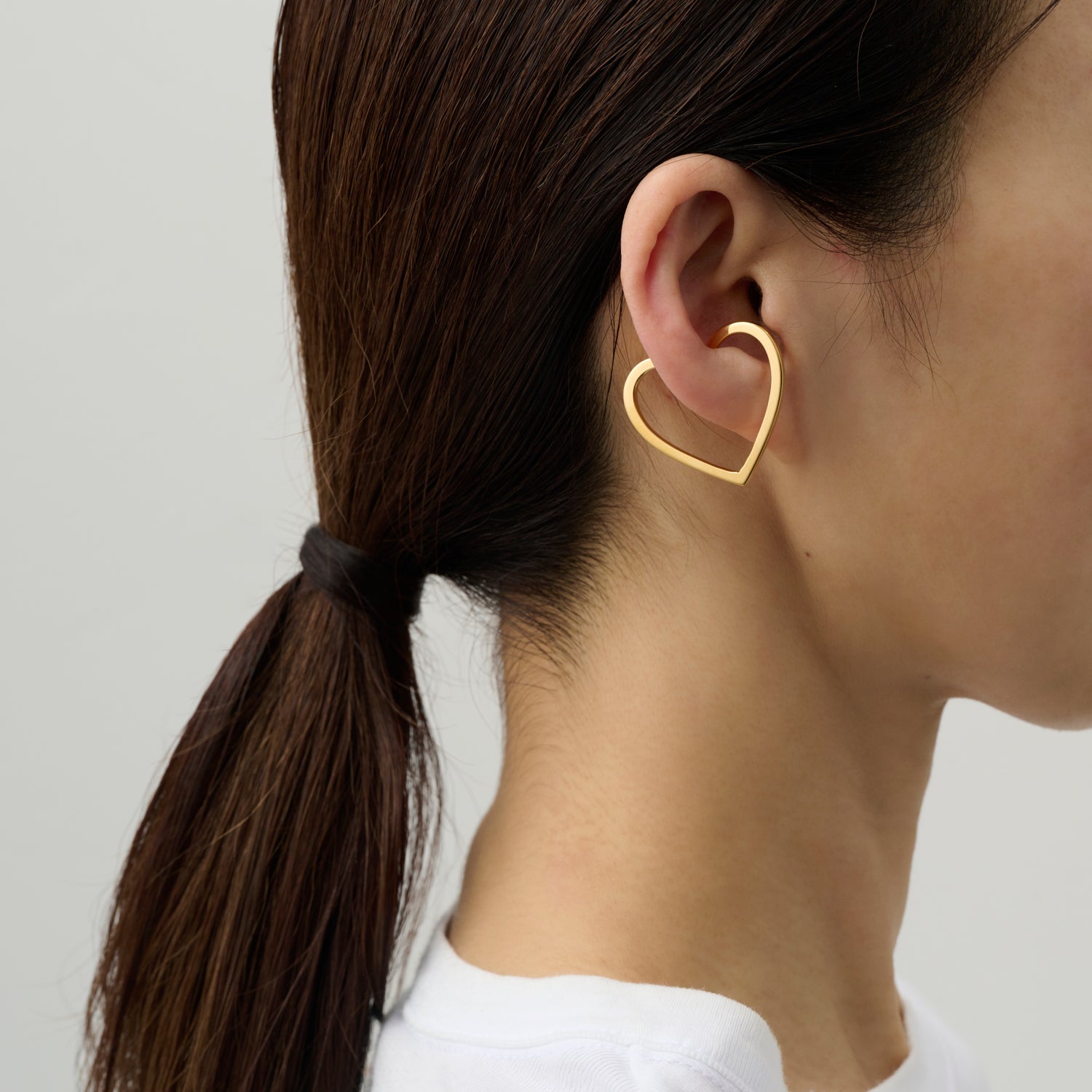 【New】Hoop heart earcuff （middle/ gold)