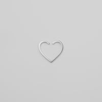 【New】Hoop heart earcuff （middle/ silver)