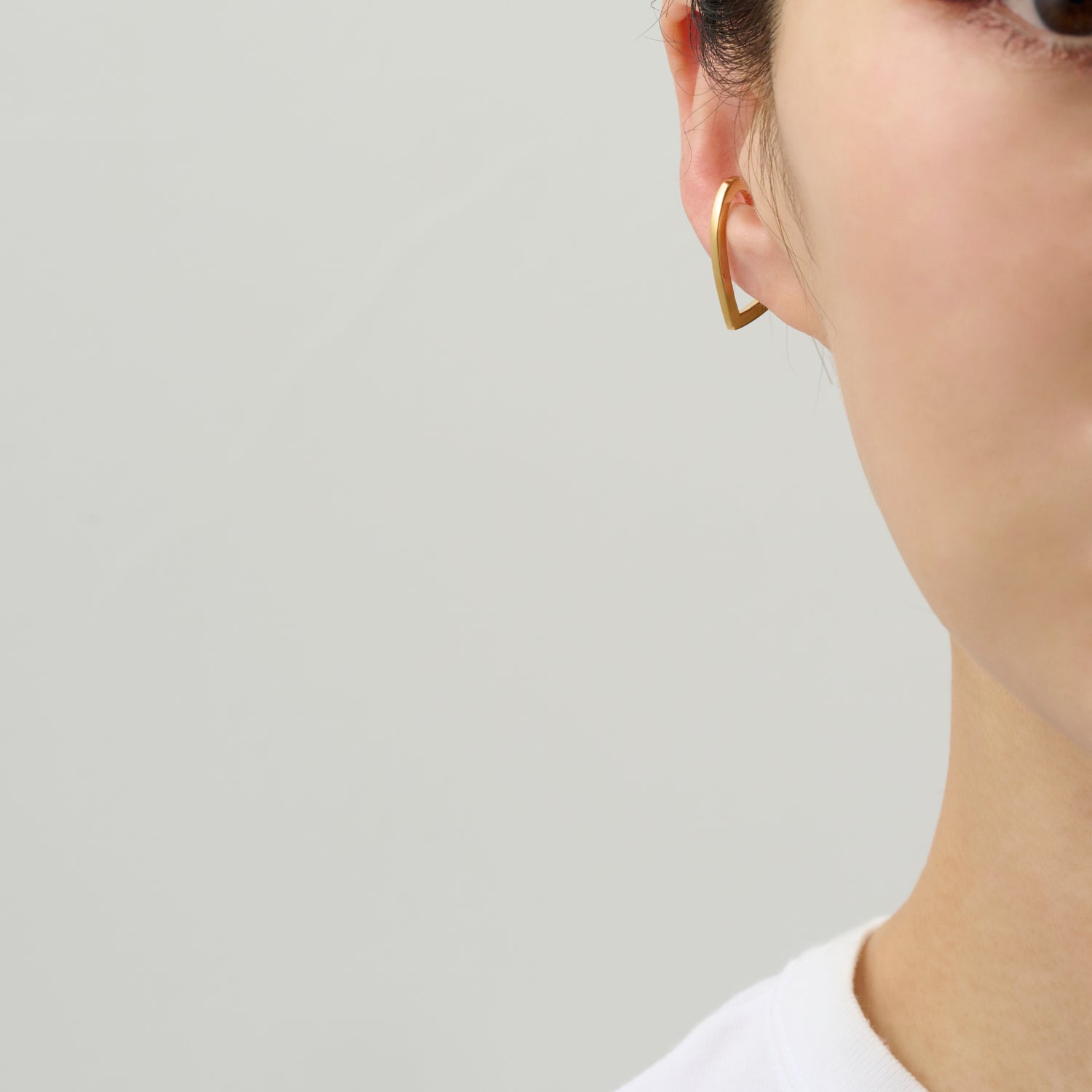 【New】Hoop heart earcuff （small/ gold)