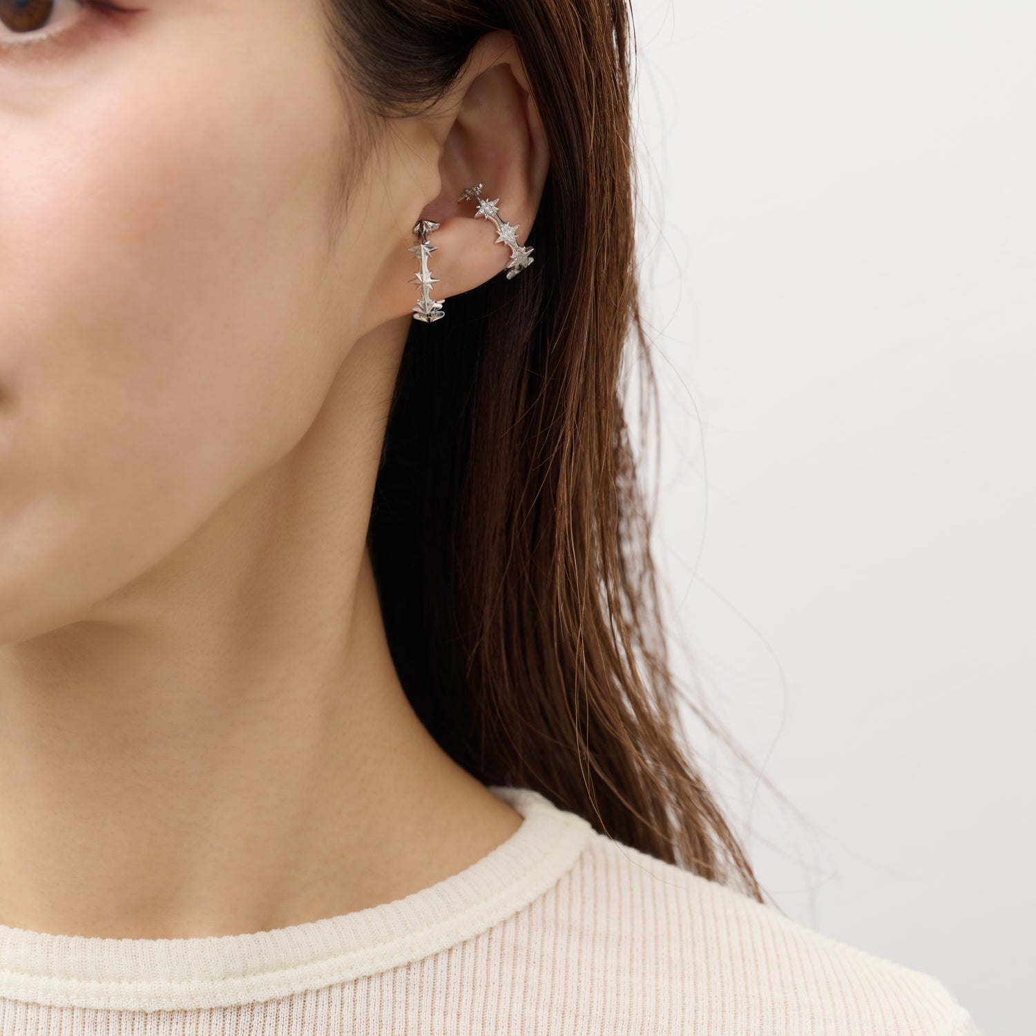 7star earcuff (silver/cubic zirconia) – MAYU online store