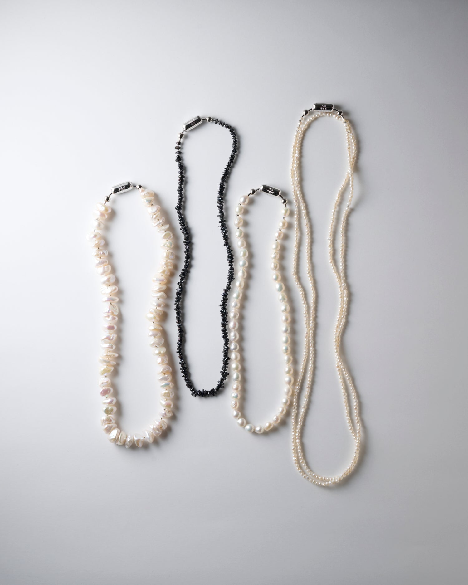 LIMITED COLLECTION 【Freshwater pearl ball chain necklace（keshi/black)】