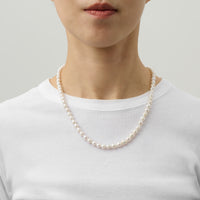 LIMITED COLLECTION 【Freshwater pearl ball chain necklace（potato/classic)】