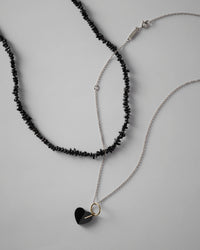LIMITED COLLECTION 【Freshwater pearl ball chain necklace（keshi/black)】