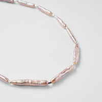 【 NEW 】LIMITED COLLECTION【Freshwater pearl ball chain necklace (small stick/Pink)】