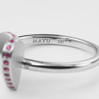 【 NEW 】LIMITED COLLECTION【Small heart line stone ring (Silver / Pink Sapphire)】