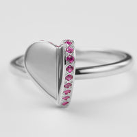 【 NEW 】LIMITED COLLECTION【Small heart line stone ring (Silver / Pink Sapphire)】