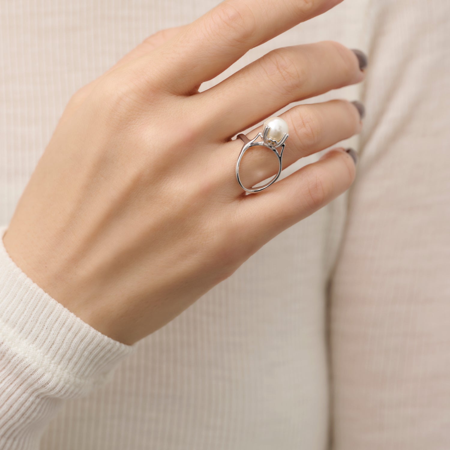 【 NEW 】ring motif ring (pearl/silver)