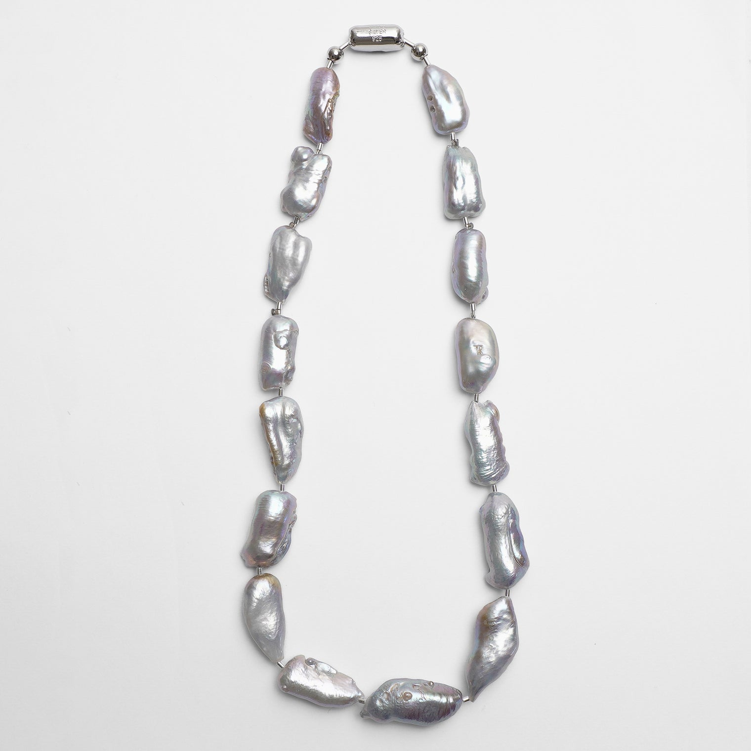 LIMITED COLLECTION 【Freshwater pearl ball chain necklace（deluxe/gray)】