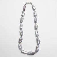 LIMITED COLLECTION 【Freshwater pearl ball chain necklace（deluxe/gray)】