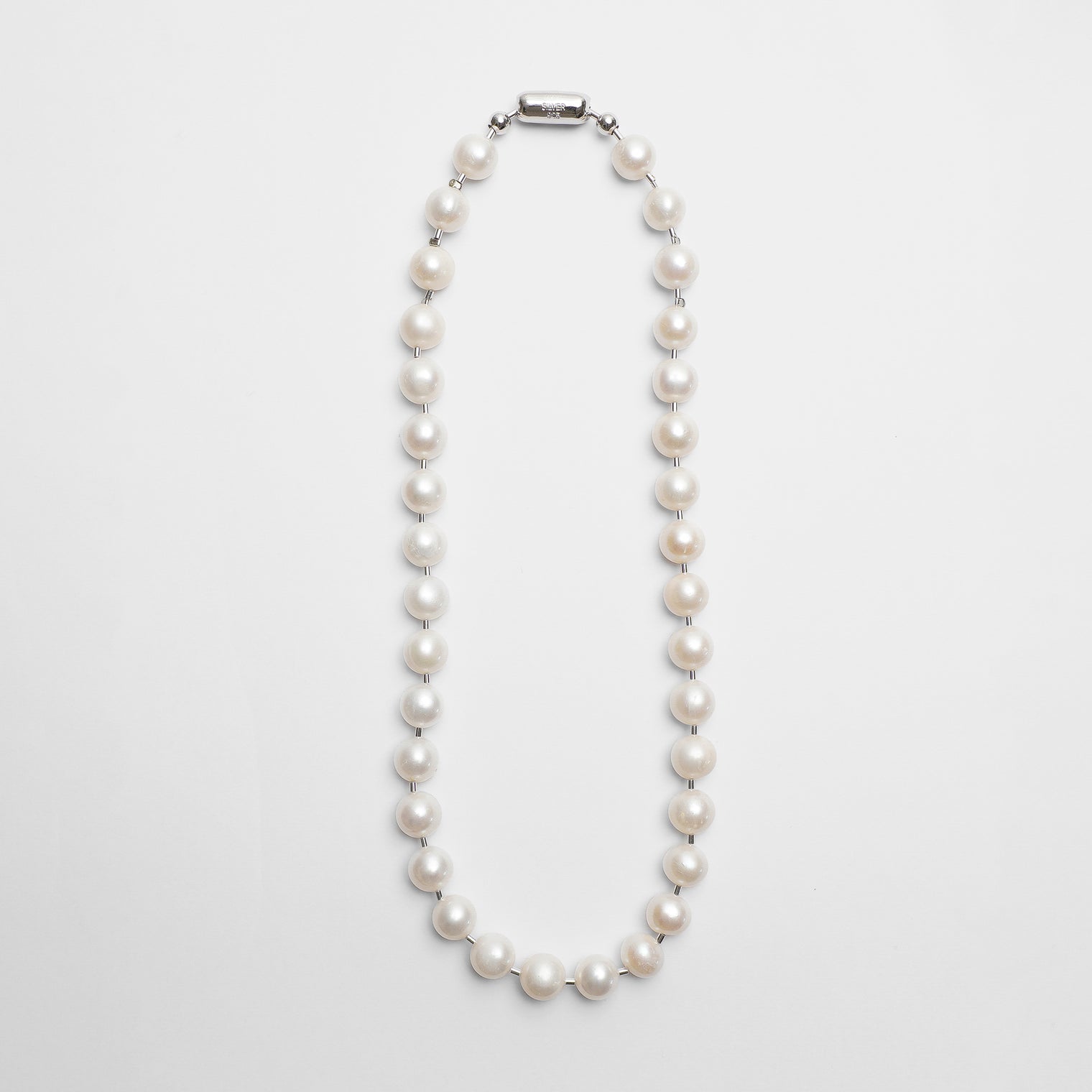 LIMITED COLLECTION 【Freshwater pearl ball chain necklace（White)】