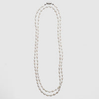 LIMITED COLLECTION 【Freshwater pearl ball chain necklace（rice/long)】