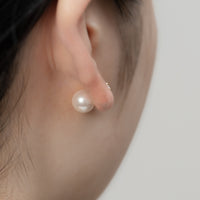 2way heart chain short pierce ( gold / 1cubiczirconia / 9mm pearl catch )