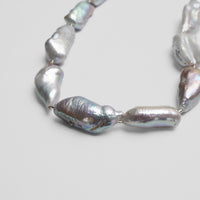 LIMITED COLLECTION 【Freshwater pearl ball chain necklace（deluxe/gray)】