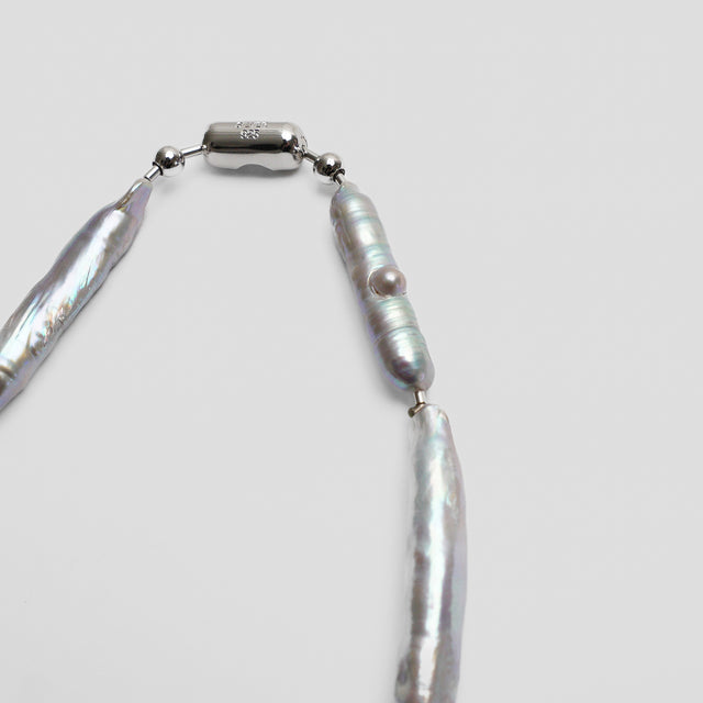 LIMITED COLLECTION 【Freshwater pearl ball chain necklace（stick)】