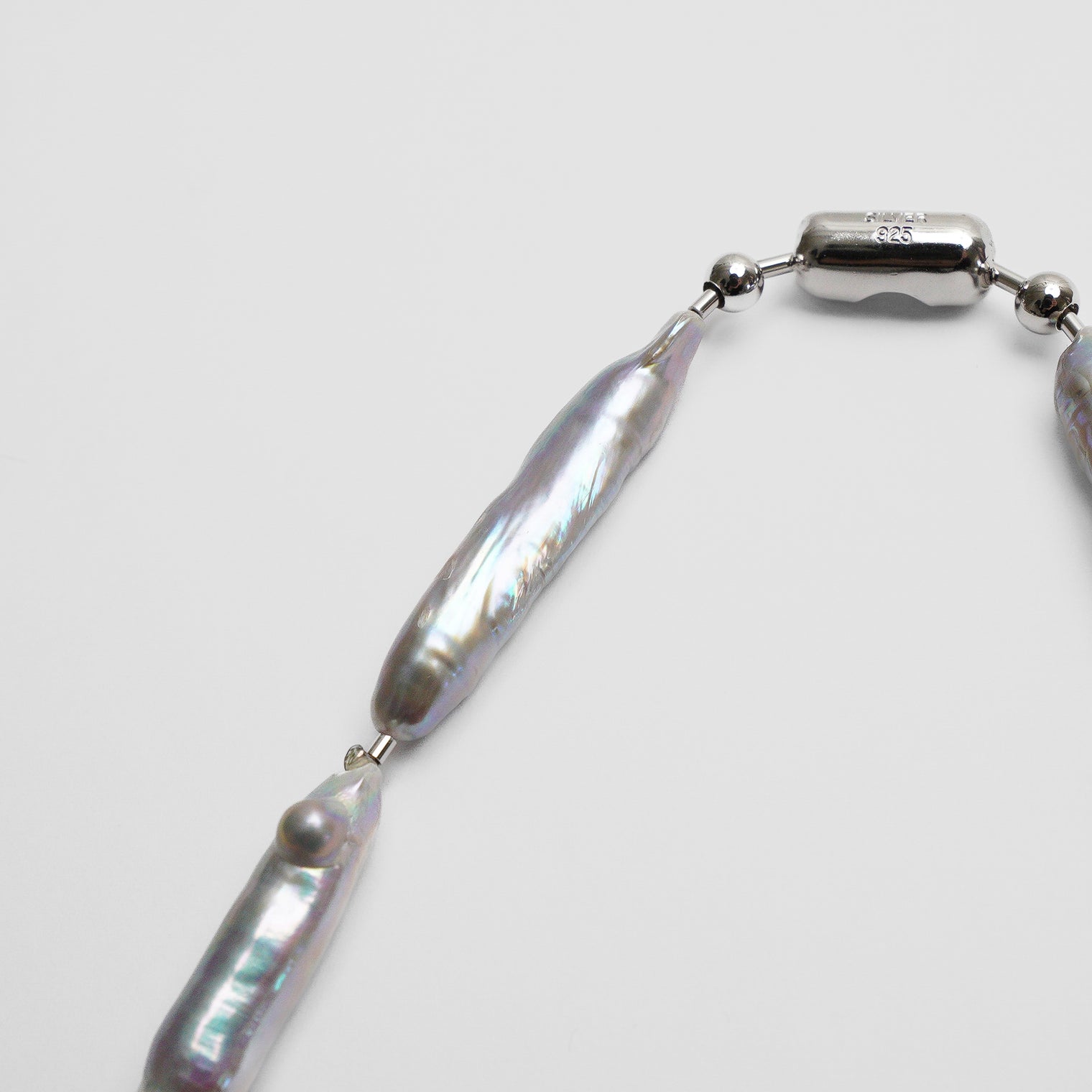 LIMITED COLLECTION 【Freshwater pearl ball chain necklace（stick)】