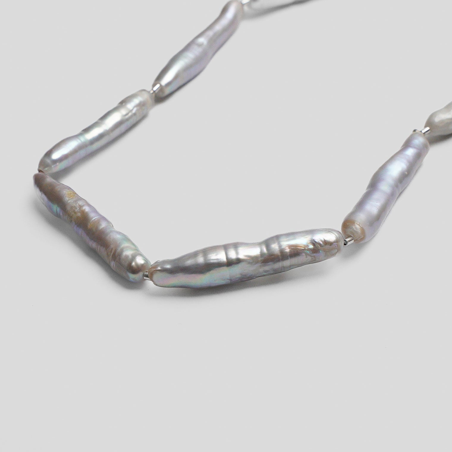 LIMITED COLLECTION 【Freshwater pearl ball chain necklace（stick)】