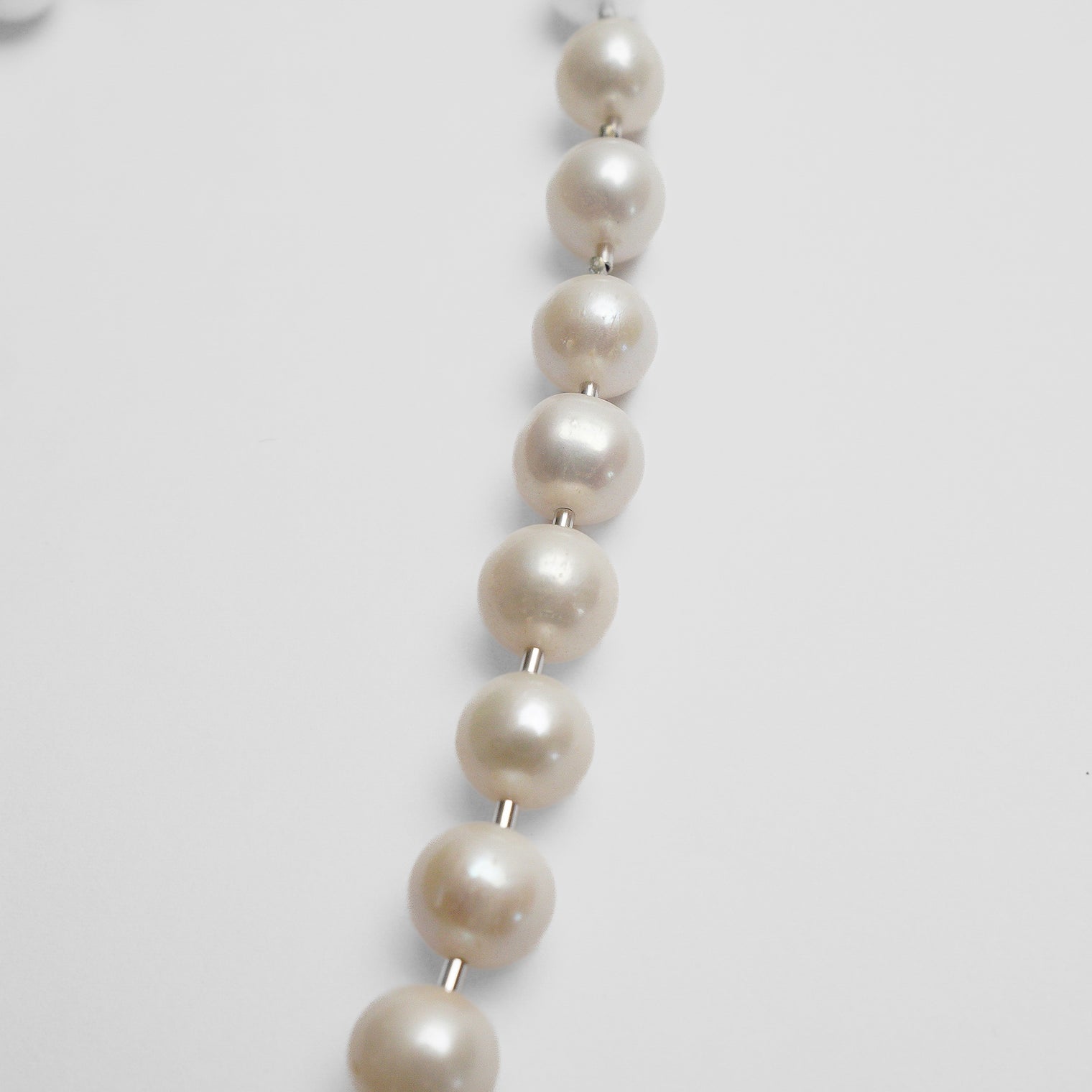LIMITED COLLECTION 【Freshwater pearl ball chain necklace（White)】