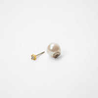 2way heart chain short pierce ( gold / 1cubiczirconia / 9mm pearl catch )