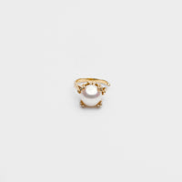 ring motif ear cuff (gold /pearl)