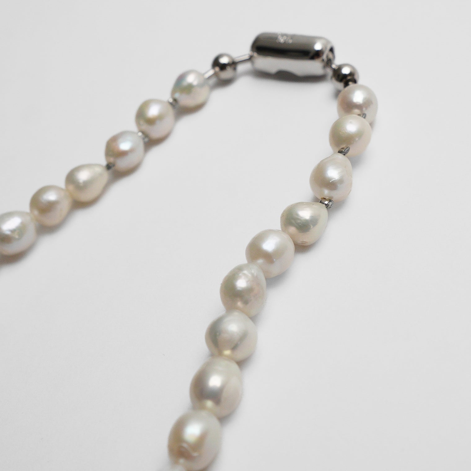 LIMITED COLLECTION 【Freshwater pearl ball chain necklace（potato/classic)】