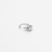 ring motif ear cuff (silver /cubic zirconia)