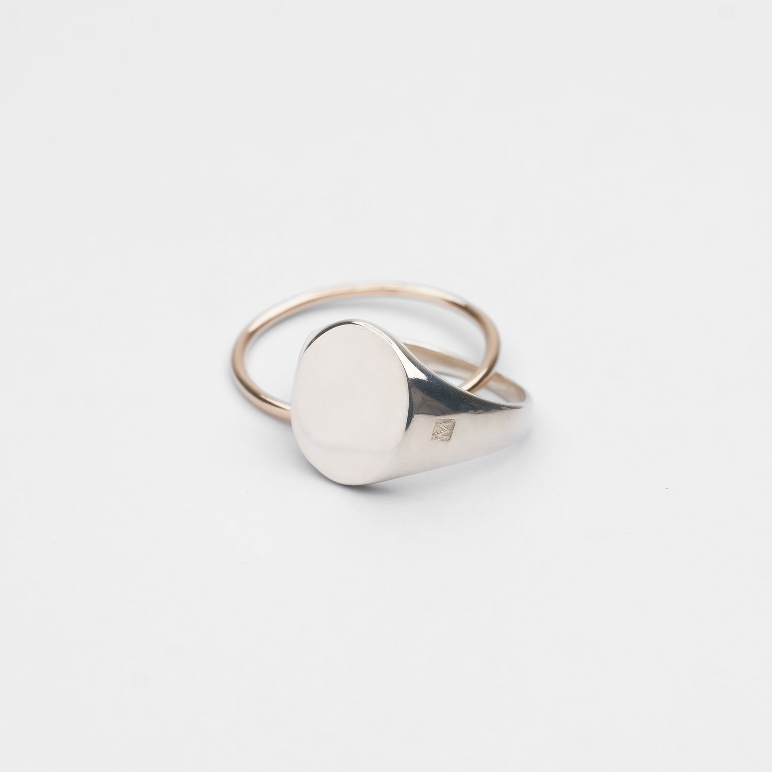 Double ring signet / k10