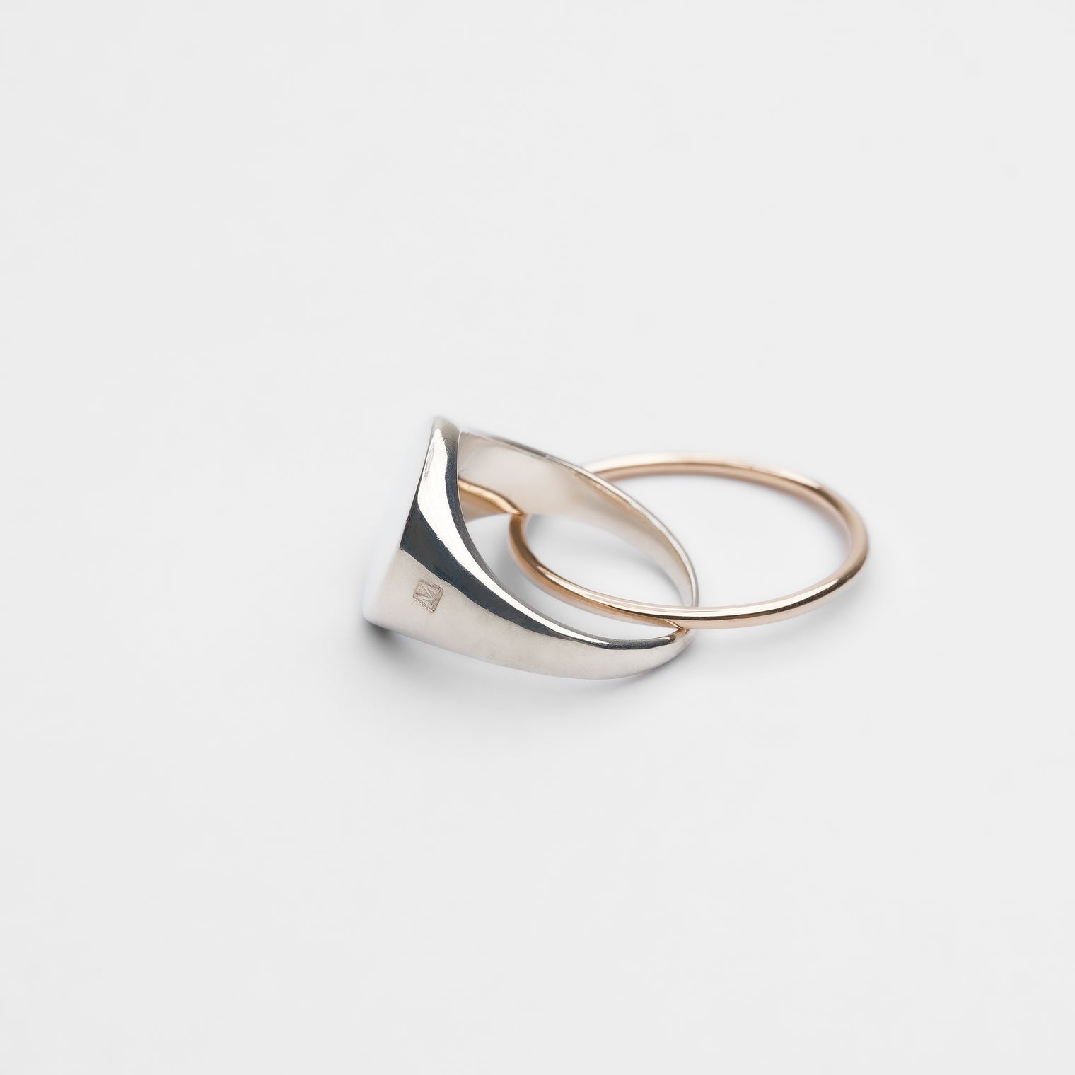 Double ring signet / k10
