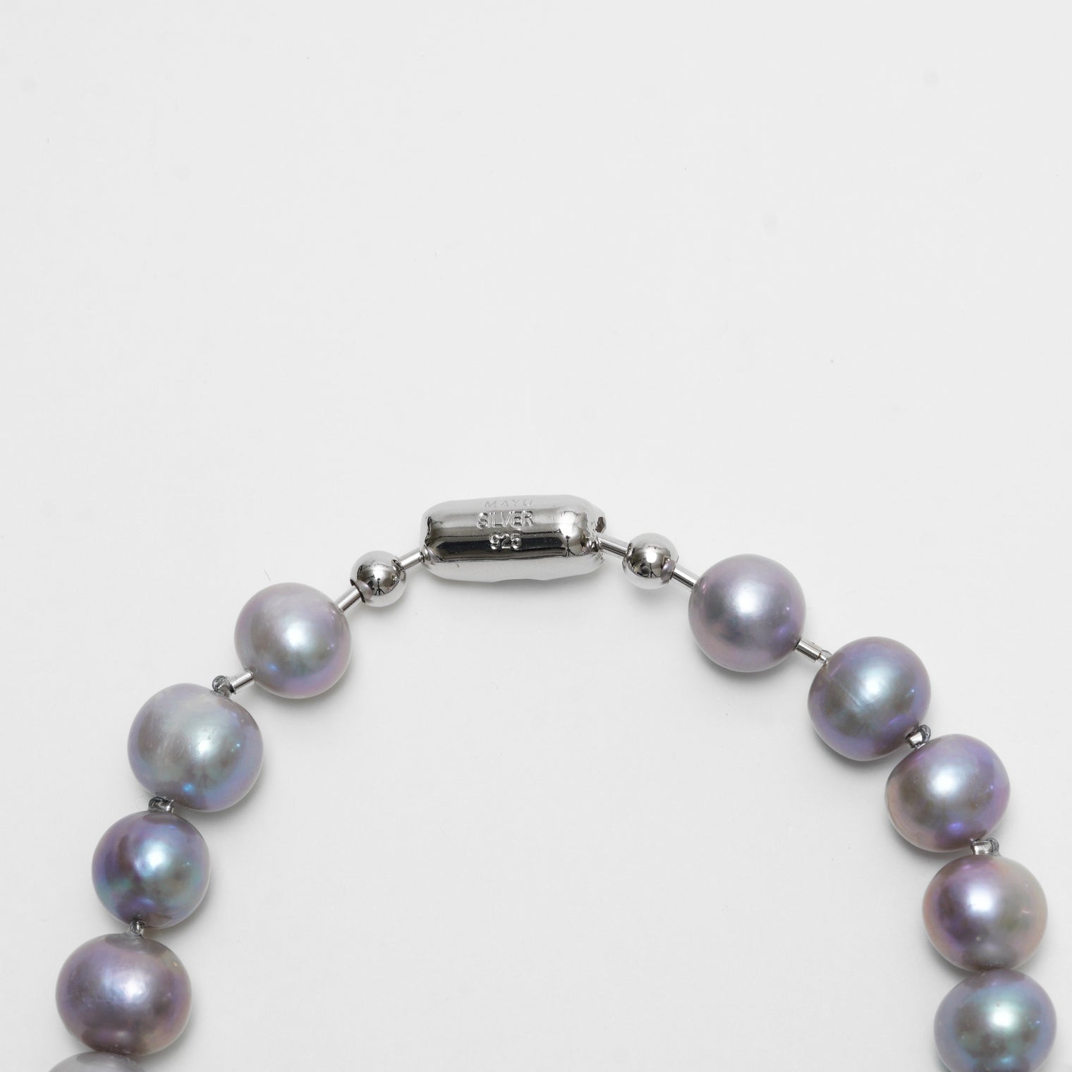 LIMITED COLLECTION【Freshwater pearl ball chain necklace (Gray)】