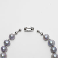 LIMITED COLLECTION【Freshwater pearl ball chain necklace (Gray)】