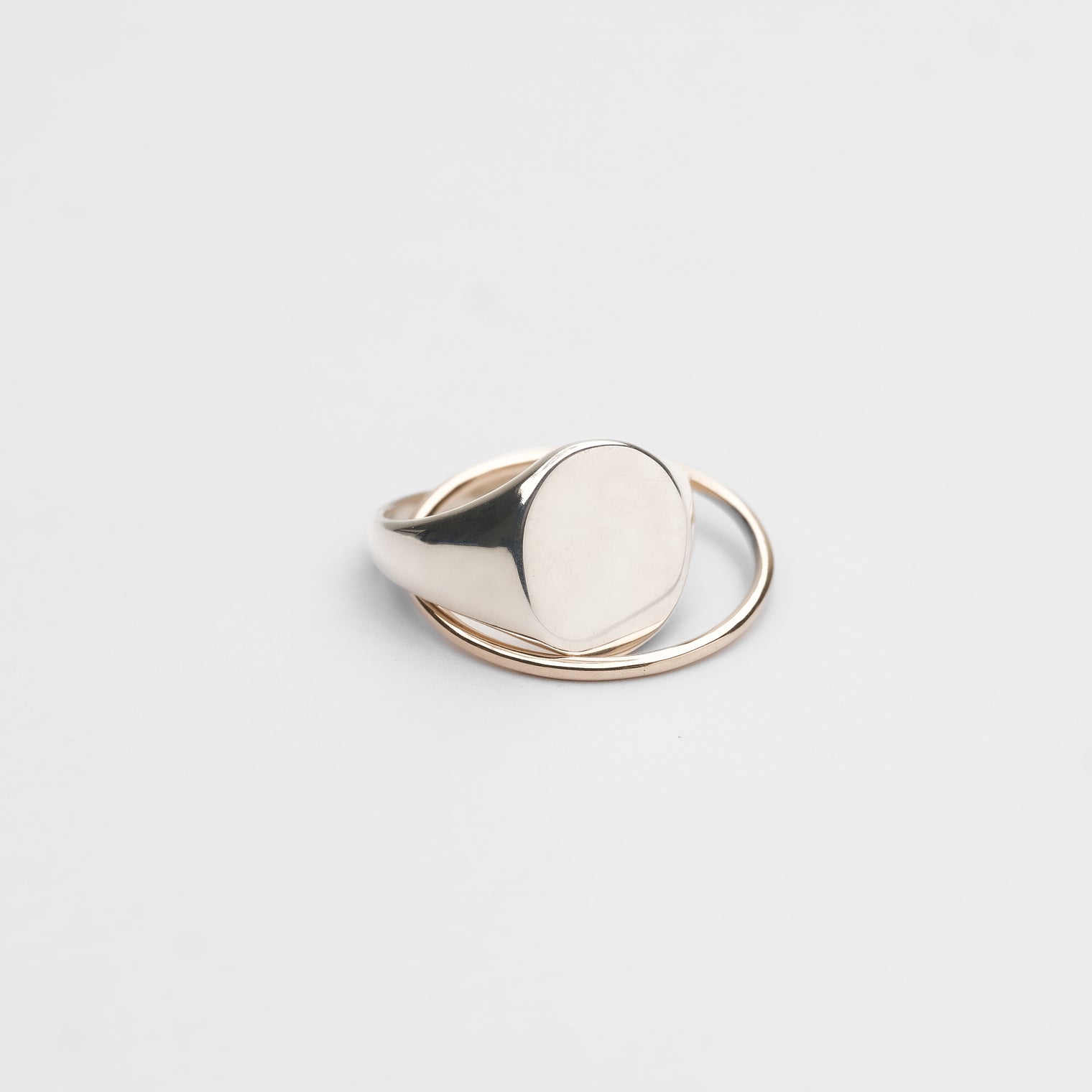 Double ring signet / k10