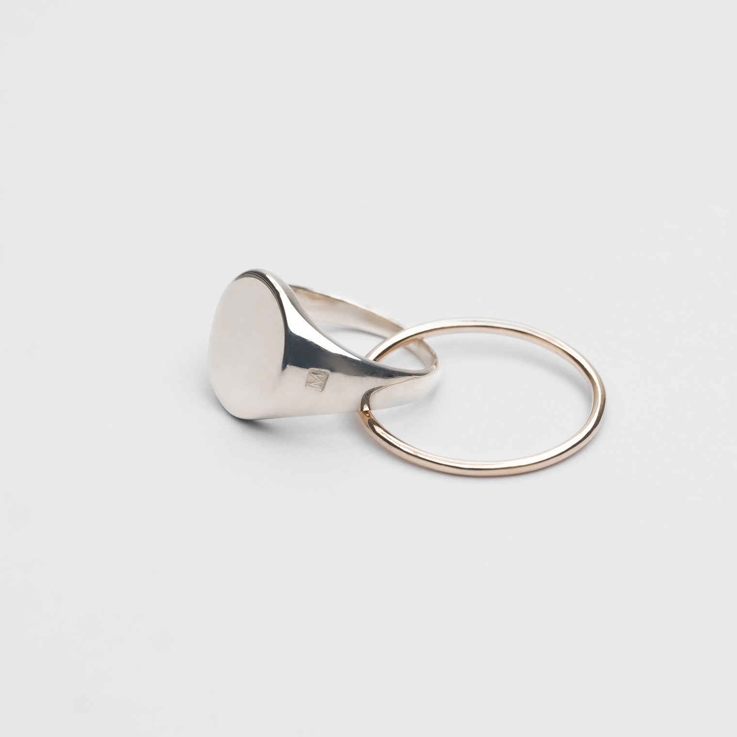 Double ring signet / k10