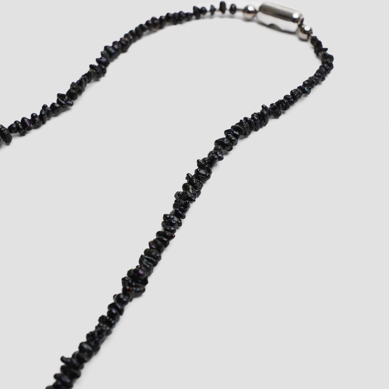 LIMITED COLLECTION 【Freshwater pearl ball chain necklace（keshi/black)】