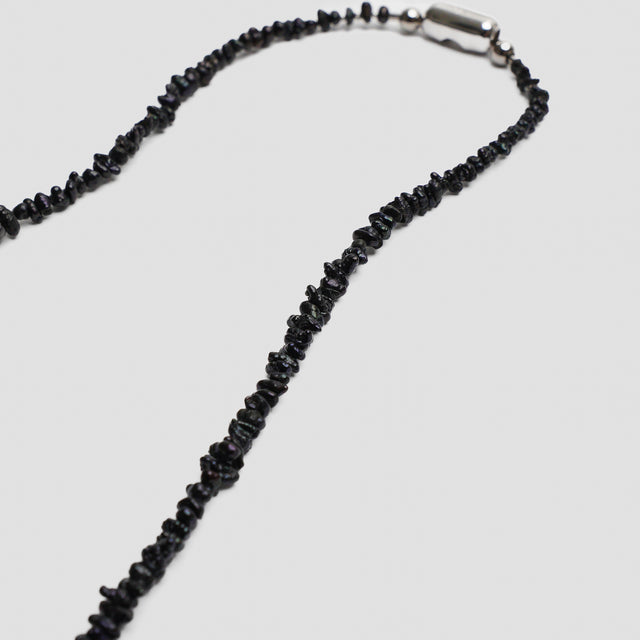 LIMITED COLLECTION 【Freshwater pearl ball chain necklace（keshi/black)】