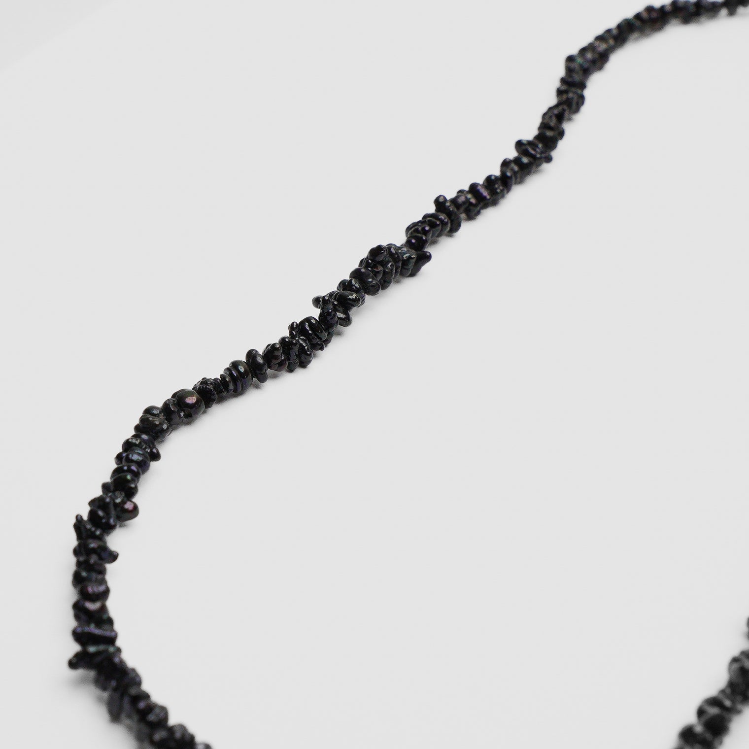 LIMITED COLLECTION 【Freshwater pearl ball chain necklace（keshi/black)】